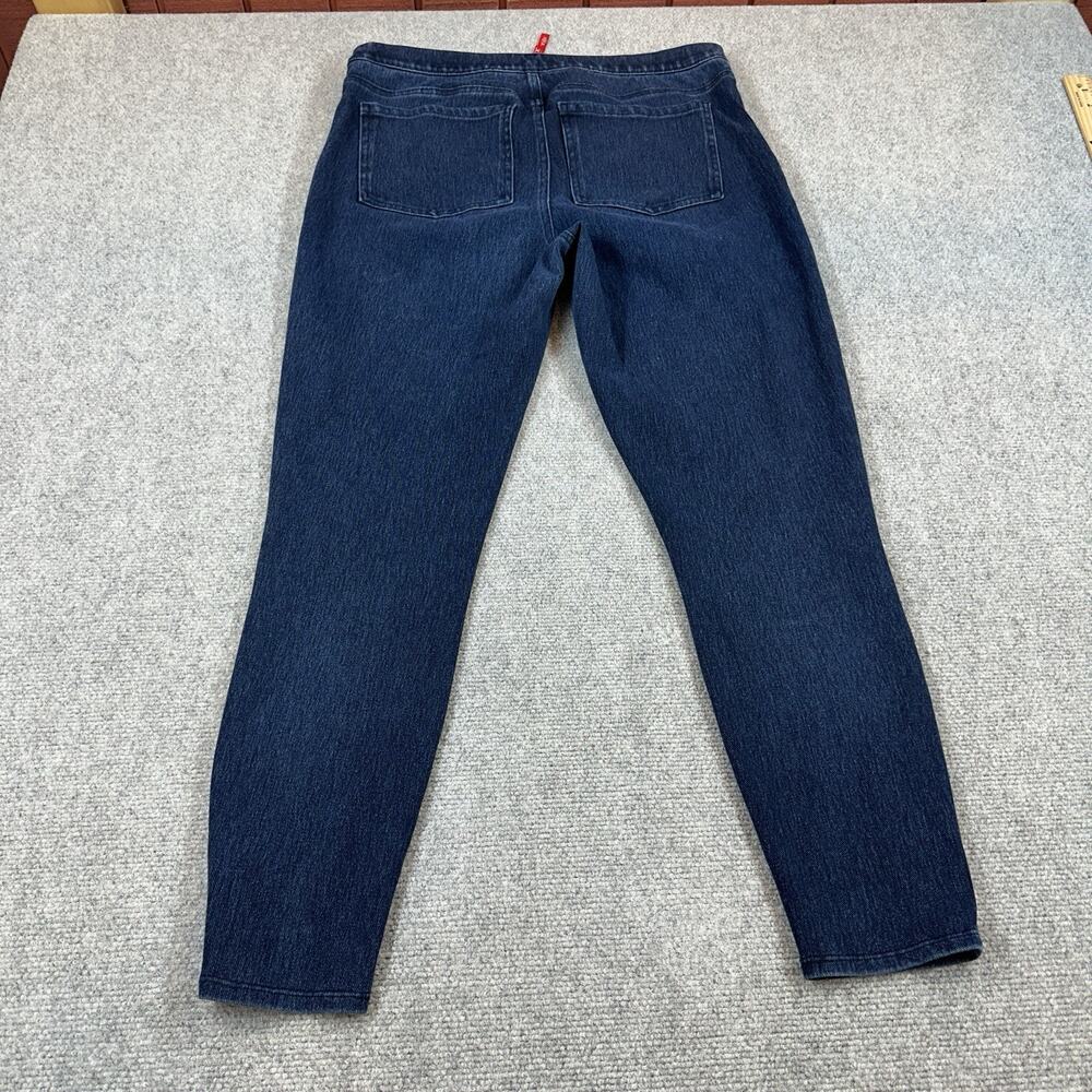 Spanx Womens XL Jeans Blue Denim Dark Wash Skinny Jegging High Rise Pull On - Picture 11 of 12